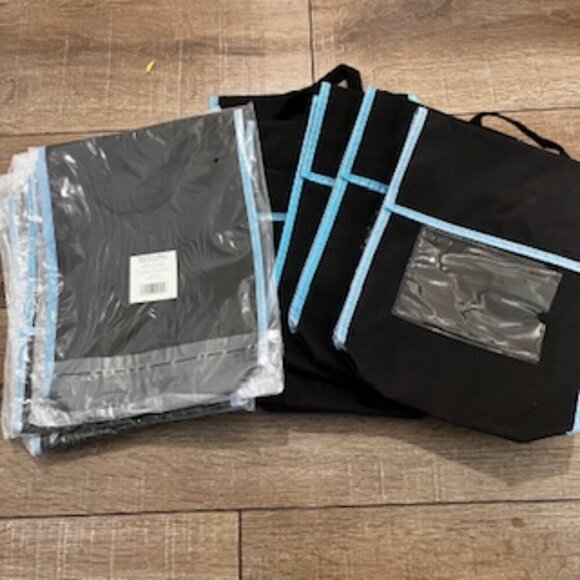 Book Bags Right Stuff 13 Bags Black With Blue trim Name‎ Pocket Handle - Picture 8 of 8